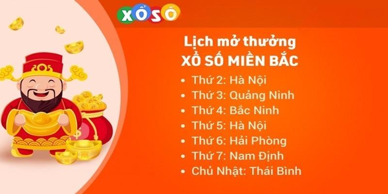 Lịch mở thưởng XSMB cập nhật mới nhất